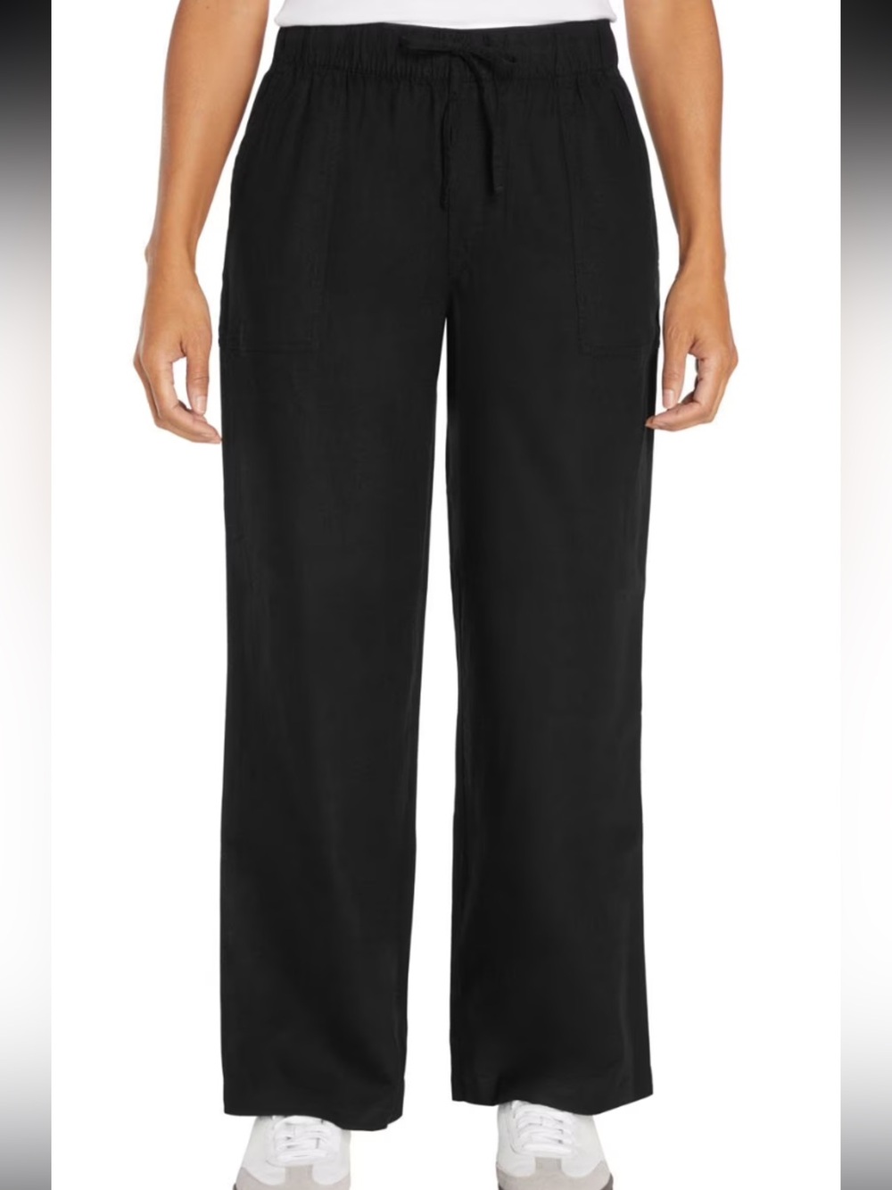 GAP Black Wide-Leg Drawstring Pants